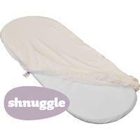 Shnuggle Cotton Jersey Twin Pack Fitted Sheets For Moses Basket Mattress 74x28-Cream