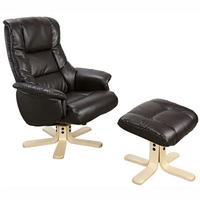 Shanghai Swivel Recliner with Footstool Black