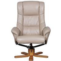 shanghai leather swivel recliner with footstool sahara