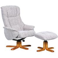 shangri la swivel recliner with footstool wheat