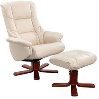 shanghai swivel recliner with footstool cream