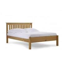 Shaker Long Wooden Bed Frame Double Whitewash