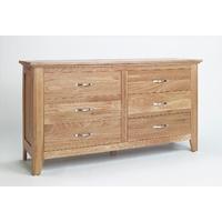 Sherwood Oak 6 Drawer Low Chest - 1420mm