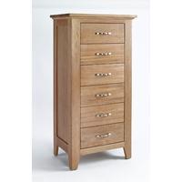 Sherwood Oak Chest 6 Drawer Wellington