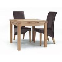 Sherwood Oak 90cm to 160cm Drawleaf Extending Table & 2 or 4 Brown Roll Back Dining Chairs (2 Chairs)