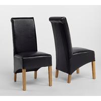 Sherwood Oak Black Rollback Chairs - Pair (Sherwood Oak Black Rollback chairs)