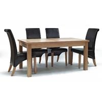 Sherwood Oak Small Extending Dining Table & 4 or 6 Sherwood Oak Brown Rollback Chairs (Table & 6 Dining Chairs)