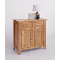 Sherwood Oak Compact Sideboard with 2 Doors & 2 Drawers