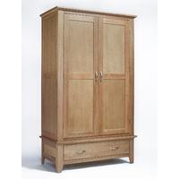 sherwood oak double wardrobe with one drawer