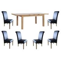 Sherwood Oak Large Extending Dining Table & 6 or 8 Sherwood Oak Brown Rollback Chairs (Table & 8 Dining Chairs)