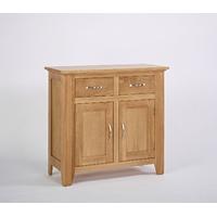 sherwood oak compact sideboard with 2 doors 2 drawers