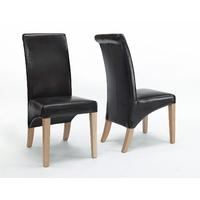 Sherwood Oak Brown Rollback Chairs - Pair