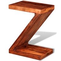 sheesham solid wood z shaped side table