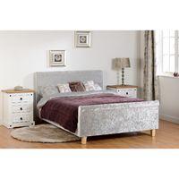 Shelby Fabric Bed - Double - Grey Crushed Velvet