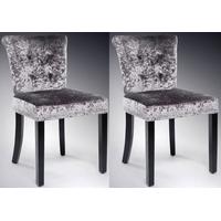 shankar sandringham crushed velvet dining chair silver pair