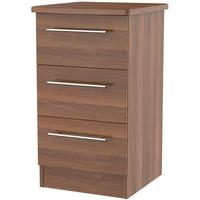 sherwood noche walnut bedside cabinet 3 drawer locker