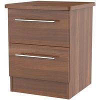 sherwood noche walnut bedside cabinet 2 drawer locker