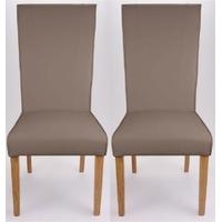 shankar marseille madras leather dining chair mushroom pair