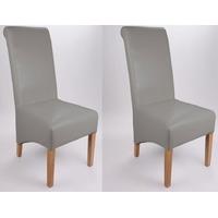 Shankar Krista Bonded Leather Dining Chair - Grey (Pair)