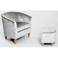 shankar crushed velvet tub chair set silver