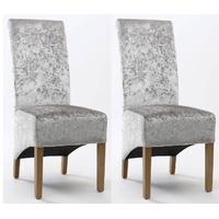 shankar krista crushed velvet dining chair silver pair