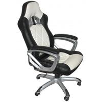 Shankar Memphis Black Leather Match Office Chair - White