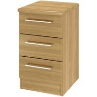 sherwood oak bedside cabinet 3 drawer locker