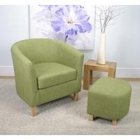 Shankar Linen Effect Tub Chair Set - Lime