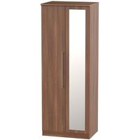 sherwood noche walnut wardrobe tall 2ft 6in with mirror