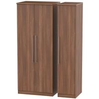 sherwood noche walnut triple wardrobe with plain