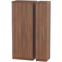 sherwood noche walnut triple wardrobe tall plain