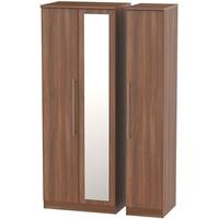 Sherwood Noche Walnut Triple Wardrobe - Tall with Mirror