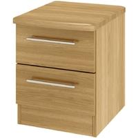 Sherwood Oak Bedside Cabinet - 2 Drawer Locker