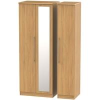 Sherwood Oak Triple Wardrobe - Tall with Mirror