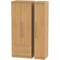 Sherwood Oak Triple Wardrobe - Tall with 2 Drawer