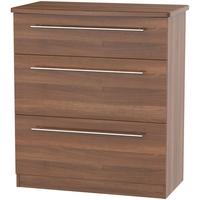 Sherwood Noche Walnut Chest of Drawer - 3 Drawer Deep