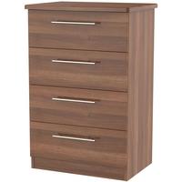 Sherwood Noche Walnut Chest of Drawer - 4 Drawer Midi