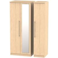 sherwood maple triple wardrobe with mirror