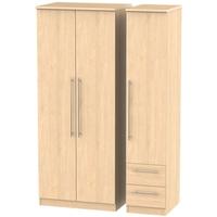 Sherwood Maple Triple Wardrobe - Plain with 2 Drawer