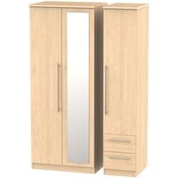 Sherwood Maple Triple Wardrobe with Mirror and 2 Drawer