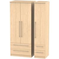 sherwood maple triple wardrobe with drawer