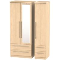 Sherwood Maple Triple Wardrobe with Mirror and Drawer