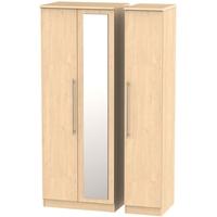 sherwood maple triple wardrobe tall with mirror