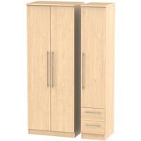 sherwood maple triple wardrobe tall plain with 2 drawer