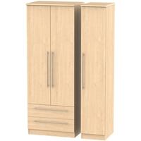 sherwood maple triple wardrobe tall with 2 drawer