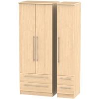 Sherwood Maple Triple Wardrobe - Tall with Drawer