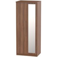 sherwood noche walnut wardrobe 2ft 6in with mirror