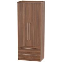 Sherwood Noche Walnut Wardrobe - 2ft 6in with 2 Drawer