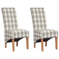 Shankar Krista Herringbone Dining Chair - Cappuccino Check (Pair)