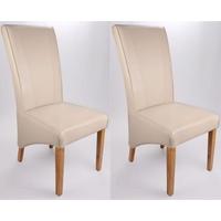 Shankar Marseille Madras Leather Dining Chair - Ivory (Pair)
